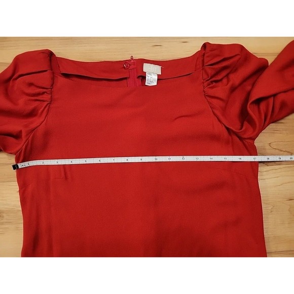 H&M Dress RED  PUFF Long Sleeve Sz 6 - Picture 7 of 13